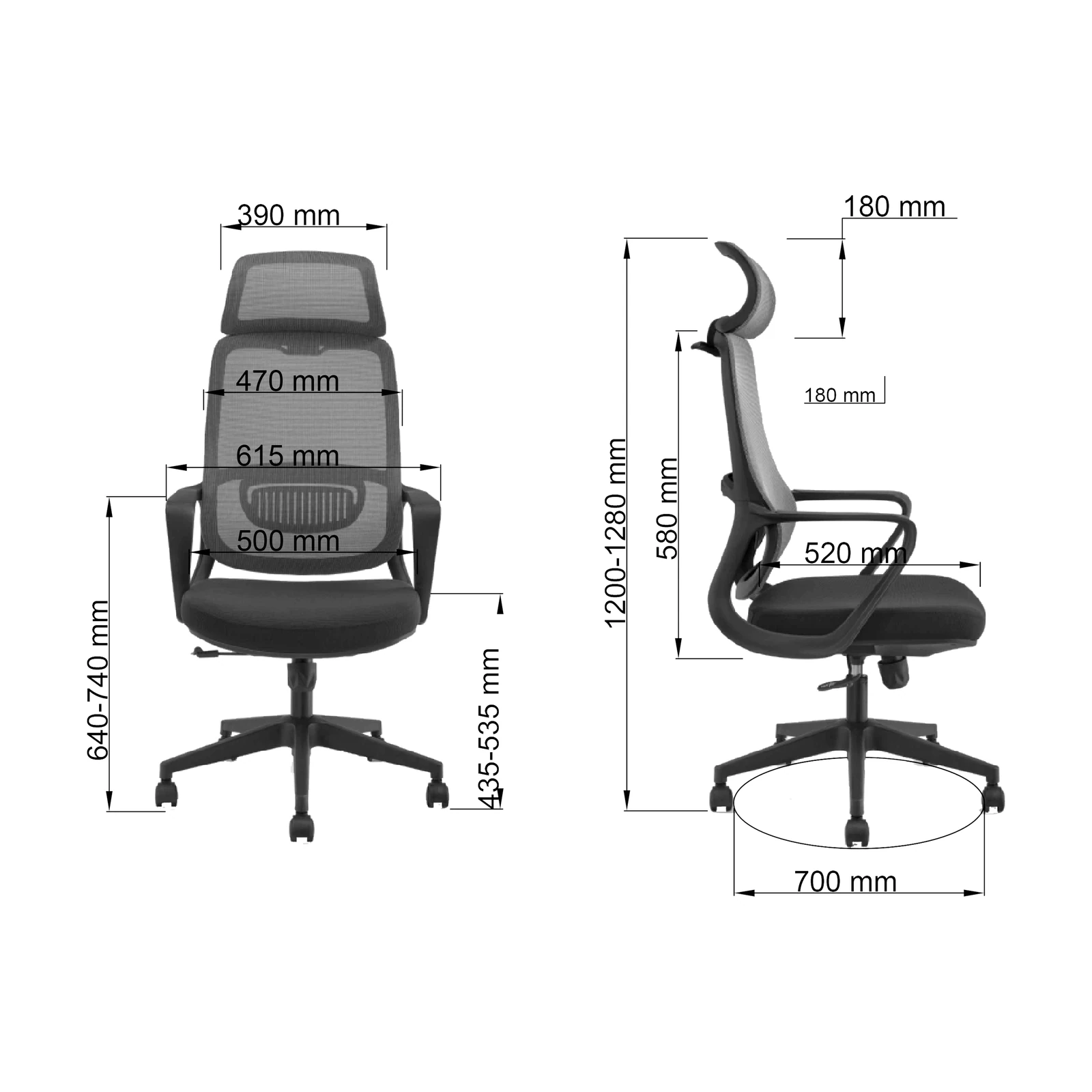 Trazit Albate Black Ergonomische Bureaustoel met Hoofdsteun - Afbeelding 11