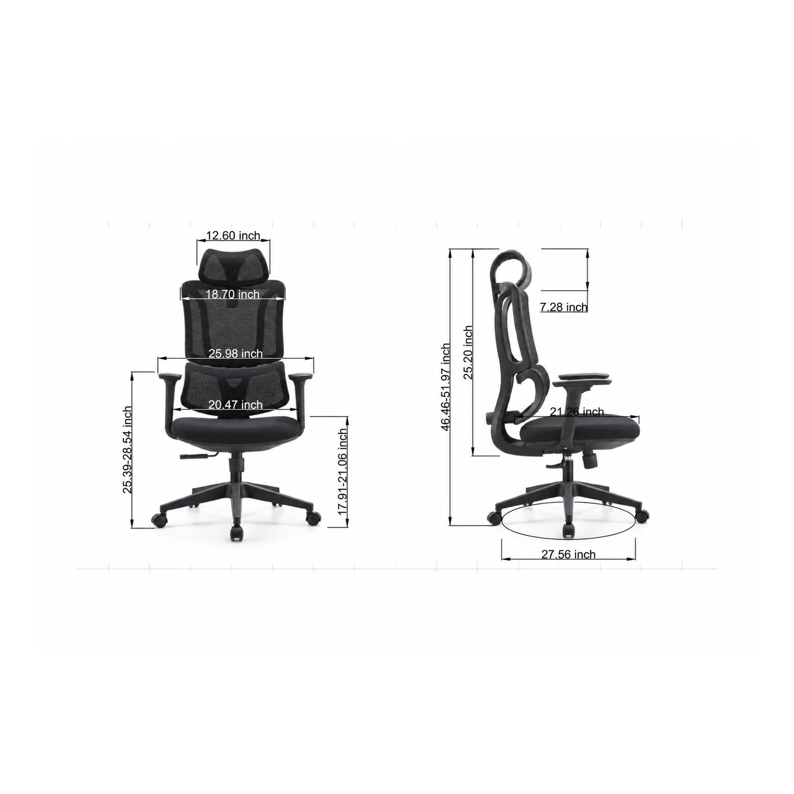 Trazit 2013A Black Ergonomische Bureaustoel - Afbeelding 7