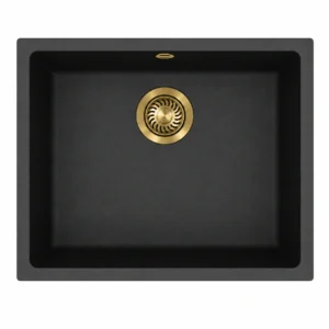 Trafinox Bozen-50QBGO Quartz Black - Goud PVD afvoerplug