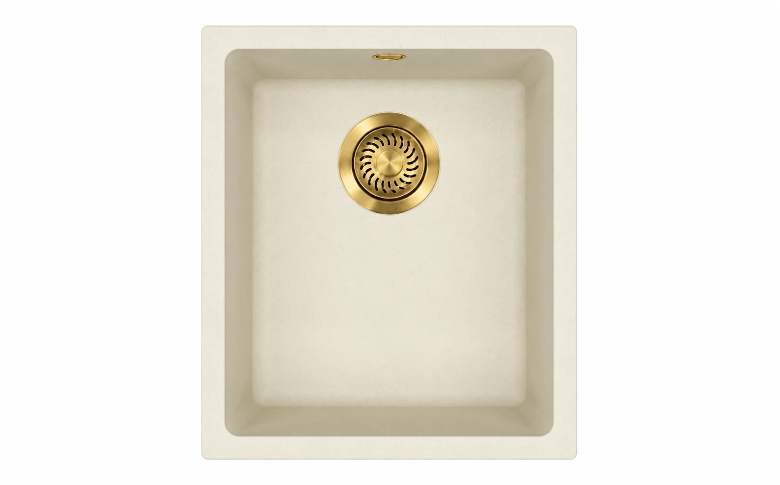Trafinox Lena-34QCGO évier quartz crème, bonde dorée PVD