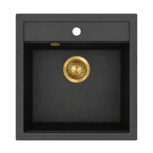 Trafinox VERONA-49TQBGO Quartz Black - Goud PVD afvoerplug